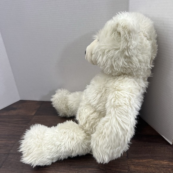 Vintage 1997 Build a Bear Polar Bear Long Fur Faux Leather Nose Pads 20" Plush - Picture 10 of 11